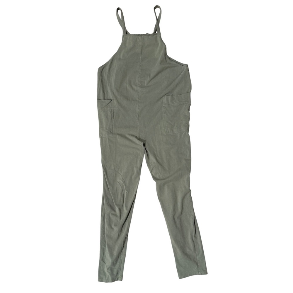 Storq Any-Day Overalls Sage Green Cotton Stretch Jumpsuit Size 2‎ Womens Relaxed